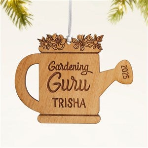 Garden Watering Can Personalized Wood Ornament - Natural - 49076-N