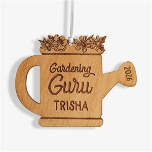 Garden Watering Can Personalized Wood Ornament - Natural - 49076-N
