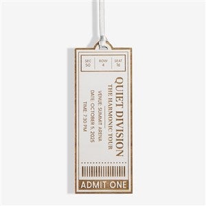 Favorite Concert Ticket Personalized Wood Ornament - White - 49081-W