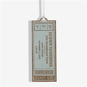 Favorite Concert Ticket Personalized Wood Ornament - Blue - 49081-B