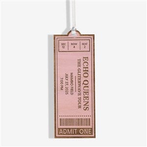 Favorite Concert Ticket Personalized Wood Ornament - Pink - 49081-P