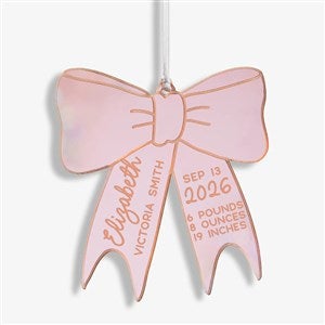 Baby Bow Personalized Acrylic Ornament- Rose Gold - 49088-RG