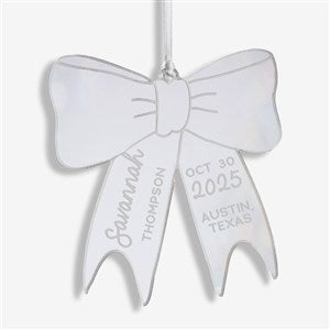 Baby Bow Personalized Acrylic Ornament- Silver - 49088-S