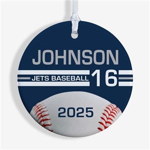 Baseball Personalized Ornament- 2.85quot; Glossy - 1 Sided - 49091-1S