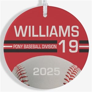 Baseball Personalized Ornament-3.75quot; Matte - 1 Sided - 49091-1L