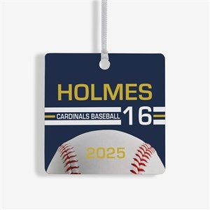 Baseball Personalized Square Photo Ornament- 2.75quot; Metal - 1 Sided - 49091-1M