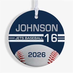 Baseball Personalized Ornament- 2.85quot; Glossy - 1 Sided - 49091-1S