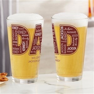 Dad Repeating Name Personalized 16oz. Pint Glass - 49106-PG