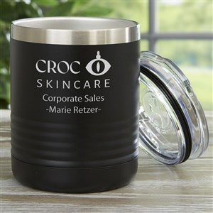 Personalized Logo 10 oz. Black Vacuum Insulated Stainless Steel Tumbler - 49119