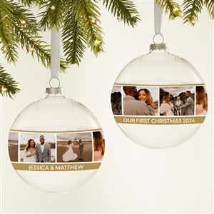 Wedding Photo Collage Personalized Glass Bulb Ornament - 49124
