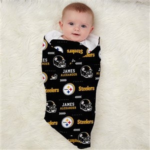 Pittsburgh Steelers Personalized NFL Baby Receiving Blanket  - 49127-B