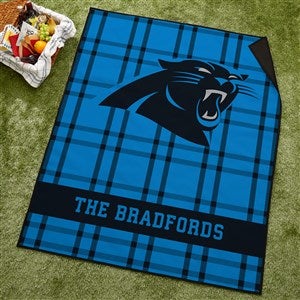 NFL Carolina Panthers Personalized Plaid Picnic Blanket - 49149