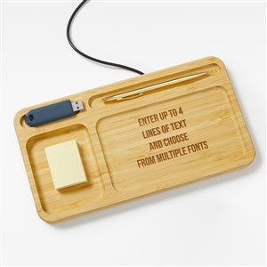 Write Your Own Engraved Bamboo Charging Valet Tray - 49162