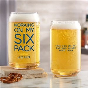 Working On My Six Pack 16oz. Beer Can Glass - 49197-B