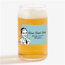 Retro Best.Dad.Ever. Personalized 16oz. Beer Can Glass - 49198-B