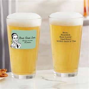 Retro Best.Dad.Ever. Personalized 16oz. Pint Glass - 49198-PG