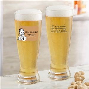 Retro Best Dad Ever Personalized Pilsner Glass - 49198-P