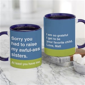 Personalized Dad Coffee Mug - Awful Ass Kids - Blue - 49201-BL
