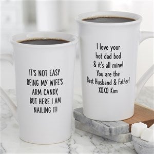 Wifes Arm Candy Personalized Latte Mug 16 oz.- White - 49203-U