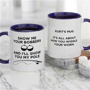 Show Me Your Bobbers Personalized Coffee Mug 11 oz.- Blue - 49204-BL