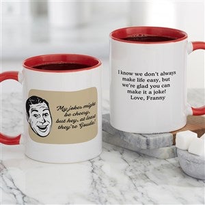 Retro Cheesy Dad Jokes Personalized Coffee Mug - Red - 49205-R