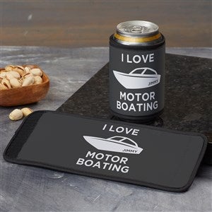 I Love Motor Boating Personalized Can & Bottle Wrap - 49214