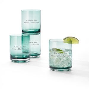 Etched Lenox Tuscany Tall Stacking Glass Set in Green - 49230