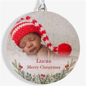 First Noel Personalized Baby Wood Photo Ornament - 49236-1W