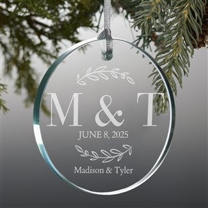 Their Initials Personalized Glass Ornament - 49237-P
