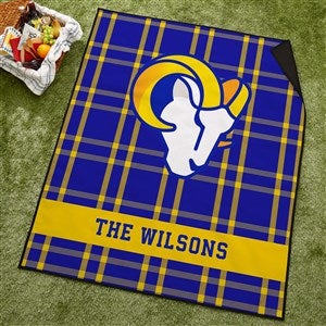 NFL Los Angeles Chargers Personalized Plaid Picnic Blanket - 49247