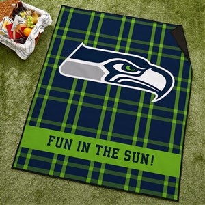NFL Seattle Seahawks Personalized Plaid Picnic Blanket - 49252