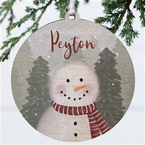 Watercolor Snowman Personalized Ornament-3.75 Wood - 1 Sided - 49261-1W