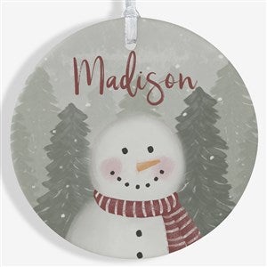 Watercolor Snowman Personalized Ornament-3.75 Matte - 1 Sided - 49261-1L