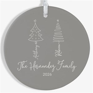Scripted Christmas Tree Personalized Ornament-3.75quot; Matte - 1 Sided - 49262-1L