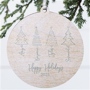 Scripted Christmas Tree Personalized Ornament-3.75quot; Wood - 1 Sided - 49262-1W