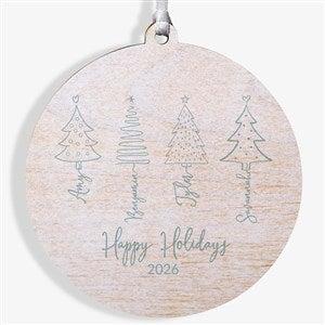 Scripted Christmas Tree Personalized Ornament-3.75quot; Wood - 1 Sided - 49262-1W