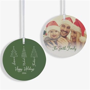 Scripted Christmas Treee Personalized Ornament-3.75quot; Matte - 2 Sided - 49262-2L