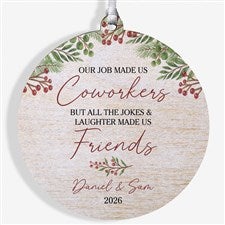 Work Bestie Personalized Wood Coworker Ornament - 49264-1W