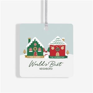 Favorite Neighbor Personalized Square Christmas Ornament - 49265-1M