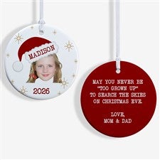 Christmas Character Personalized Photo Ornament- 2.85 Glossy - 2 Sided - 49267-2S