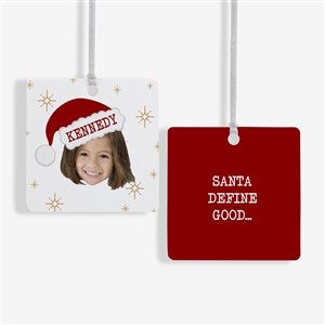 Christmas Character Personalized Photo Square Ornament- 2.75 Metal - 2 Sided - 49267-2M