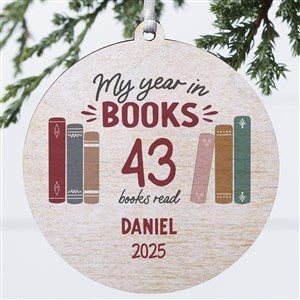 Book Lover Personalized Ornament- 3.75quot; Wood - 1 Sided - 49269-1W