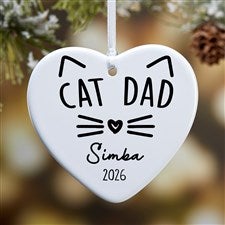 Cat Parent Personalized Heart Ornament- 3.25 Glossy - 1 Sided - 49280-1