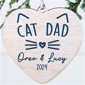 Cat Parent Personalized Heart Ornament- 4 Wood - 1 Sided - 49280-1W