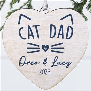 Cat Parent Personalized Heart Ornament- 4 Wood - 1 Sided - 49280-1W