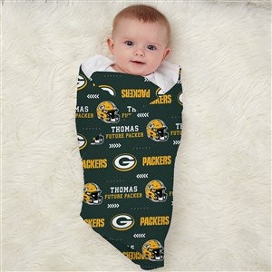 Green Bay Packers Personalized NFL Baby Receiving Blanket - 49286-B