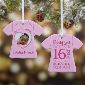Baby Birth Info Personalized Photo T-Shirt Ornament - Two Sided - 49288P-2