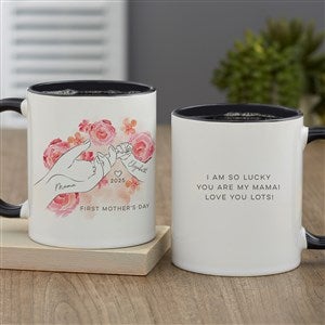First Mothers Day Loving Hands Personalized Coffee Mug 11 oz.- Black - 49289-B