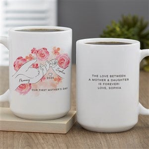 First Mothers Day Loving Hands Personalized Latte Mug 16 oz.- White - 49289-U