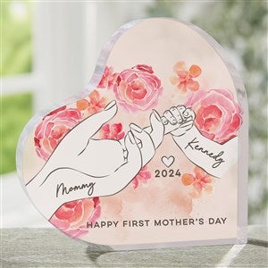 First Mothers Day Loving Hands Personalized Colored Heart Keepsake - 49293